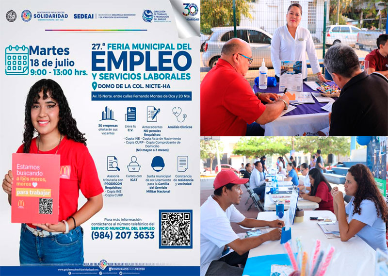 Invita gobierno a 27ª feria municipal de empleo