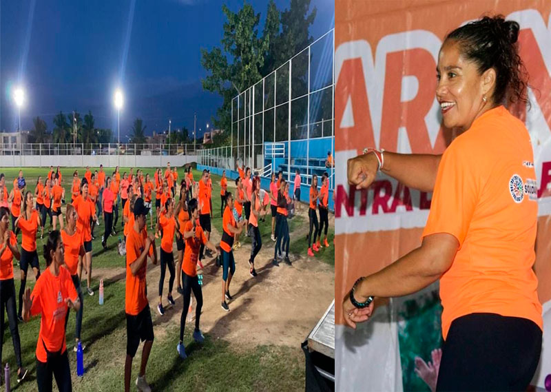 Celebran Día Naranja bailando en Puerto Aventuras