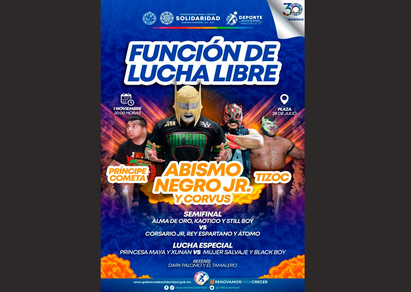 Abismo Negro Jr. encabezará función de lucha libre en el marco de la celebración del Janal Pixan