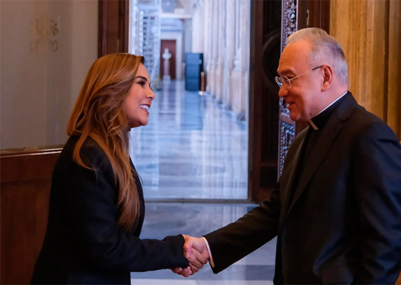 Se reúne Mara Lezama con Monseñor Peña Parra en el Vaticano para hablar de la justicia social para el pueblo de México