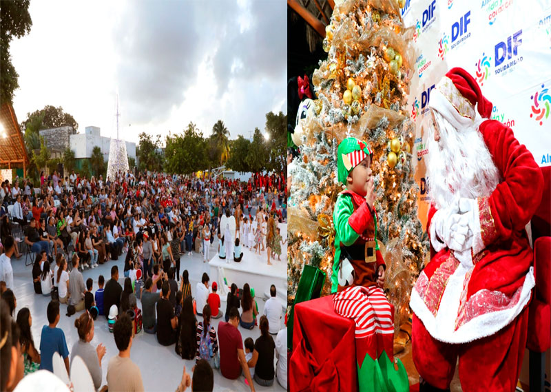 Participan niñas y niños en festival navideño del DIF Solidaridad