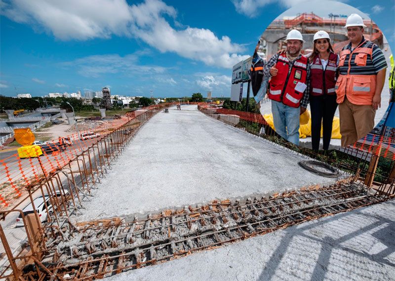 Supervisa Mara Lezama avances en el puente Nichupté