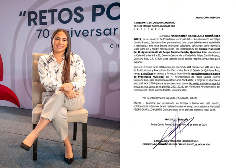 Mary Hernández hace oficial su intención de reelección ante Cabildo de Felipe Carrillo Puerto