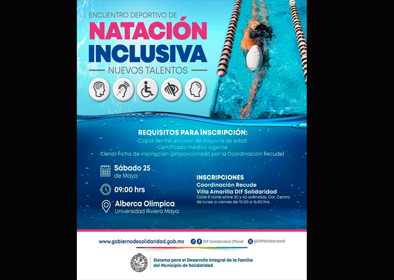 Convocatoria al encuentro de natación inclusiva DIF 2024