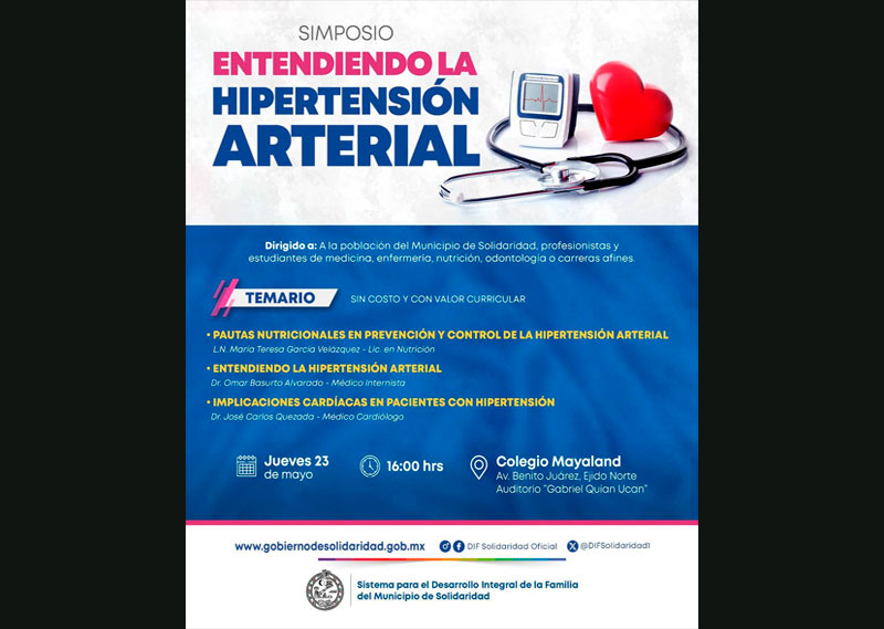 Invitan a prevenir Hipertensión Arterial con simposio