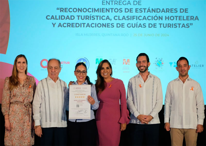 Entrega Mara Lezama reconocimientos de estándares de calidad que fortalecen la Nueva Era del Turismo en Quintana Roo