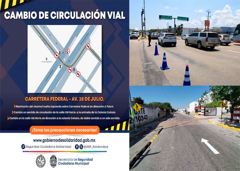 Mejoran circulación vial con cambios de sentido