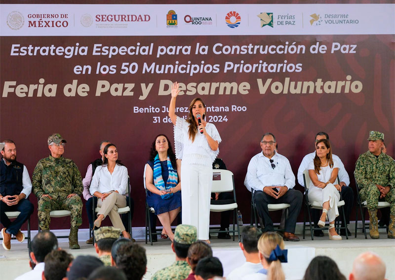 Inaugura Mara Lezama Feria de Paz y Desarme Voluntario en Villas Otoch Paraíso para la Construcción de Paz en Quintana Roo