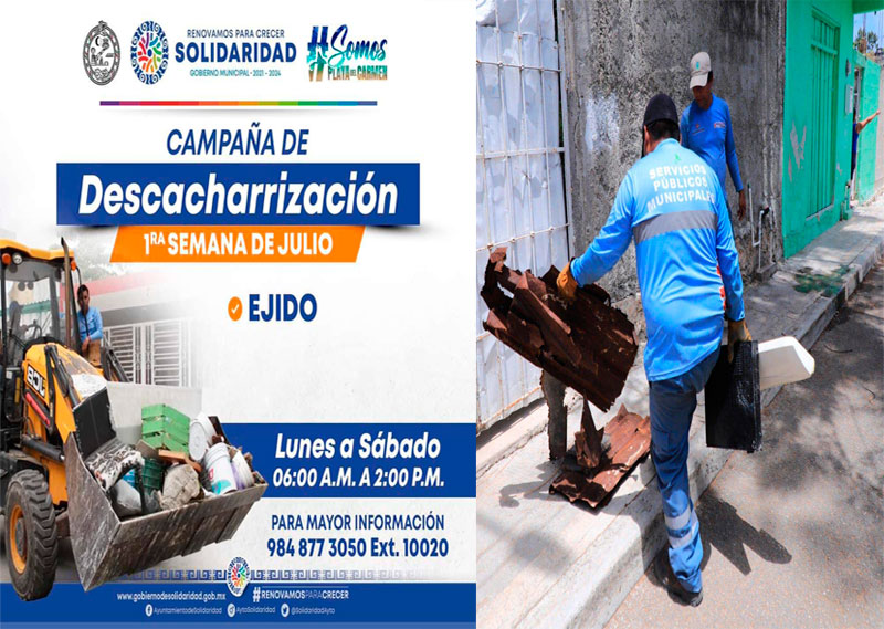 Programa de descacharrización llega a colonia Ejido