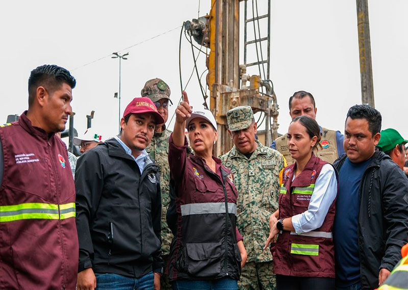 En territorio, Mara Lezama recorre zonas prioritarias de Cancún y constata acciones de prevención ante cercanía de “Helene”