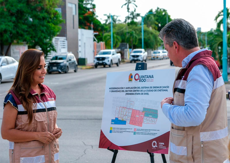 Anuncia Mara Lezama modernización del drenaje sanitario en el sector Centro de Chetumal para el bienestar de la gente