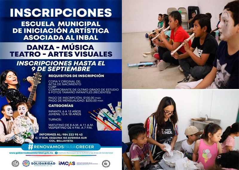 Amplían inscripciones para escuela municipal de Iniciación Artística